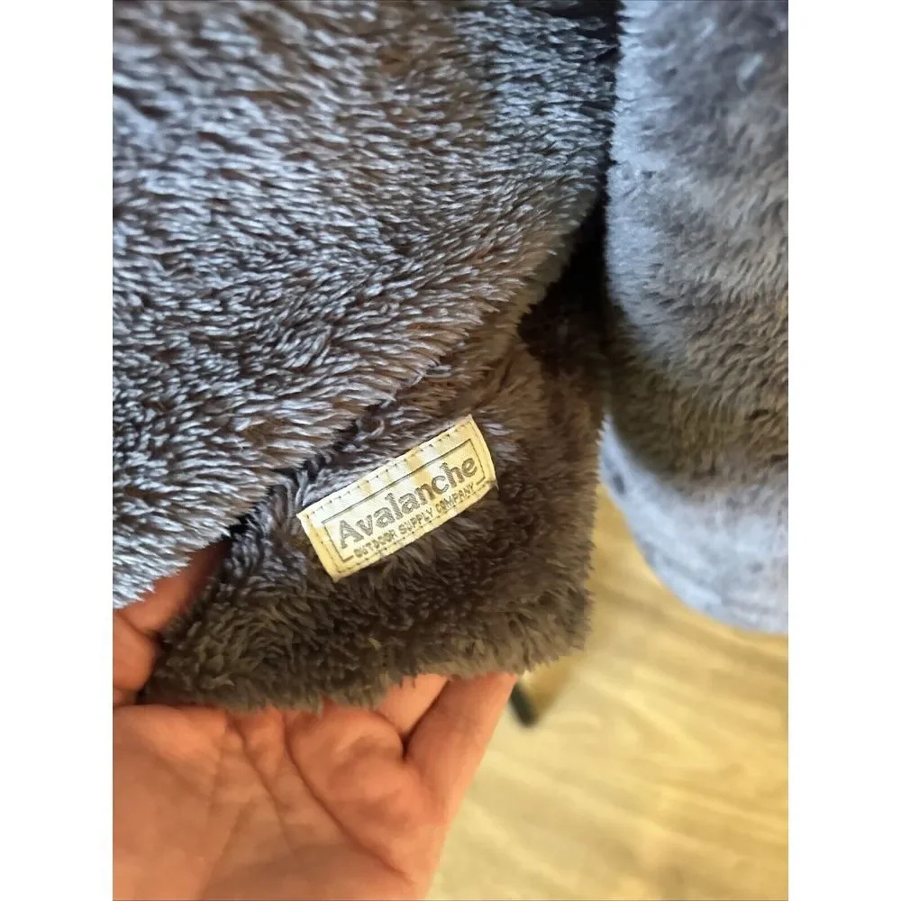 Avalanche Women's Medium Sherpa 1/4 Button‎ Gray Pullover Sweater Lg